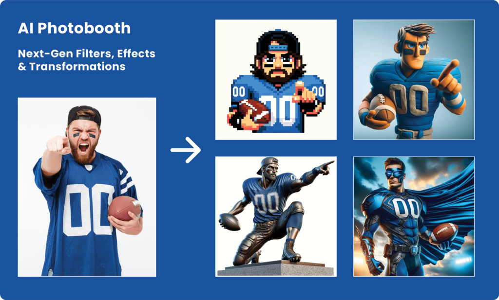 Interactive AI photobooth example of immersive football experiences.