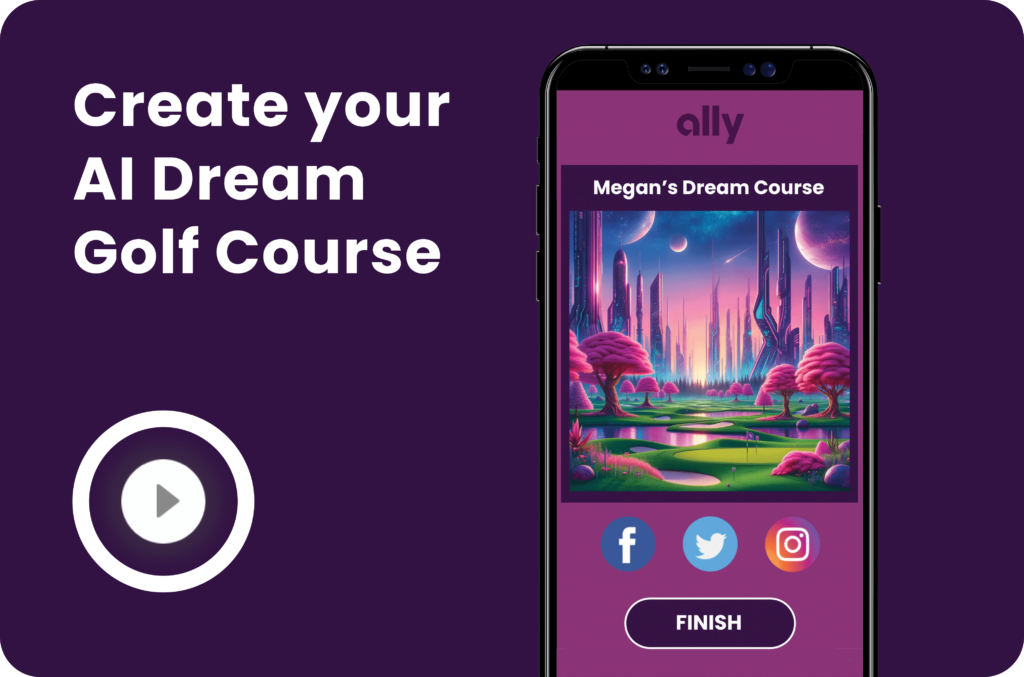 AI-generated golf course for interactive brand engagement.