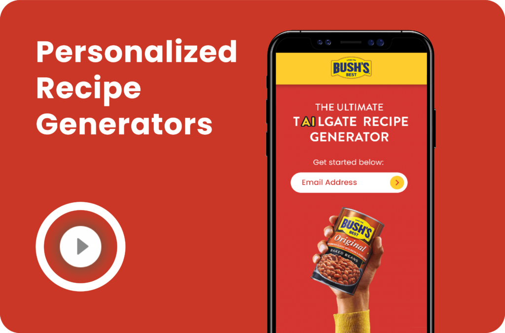 AI-powered personalized recipe generator example creating custom meal recommendations.