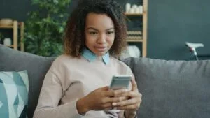 Woman using a smartphone