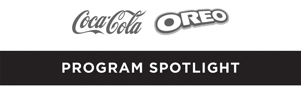 Coca-Cola x Oreo program spotlight header.